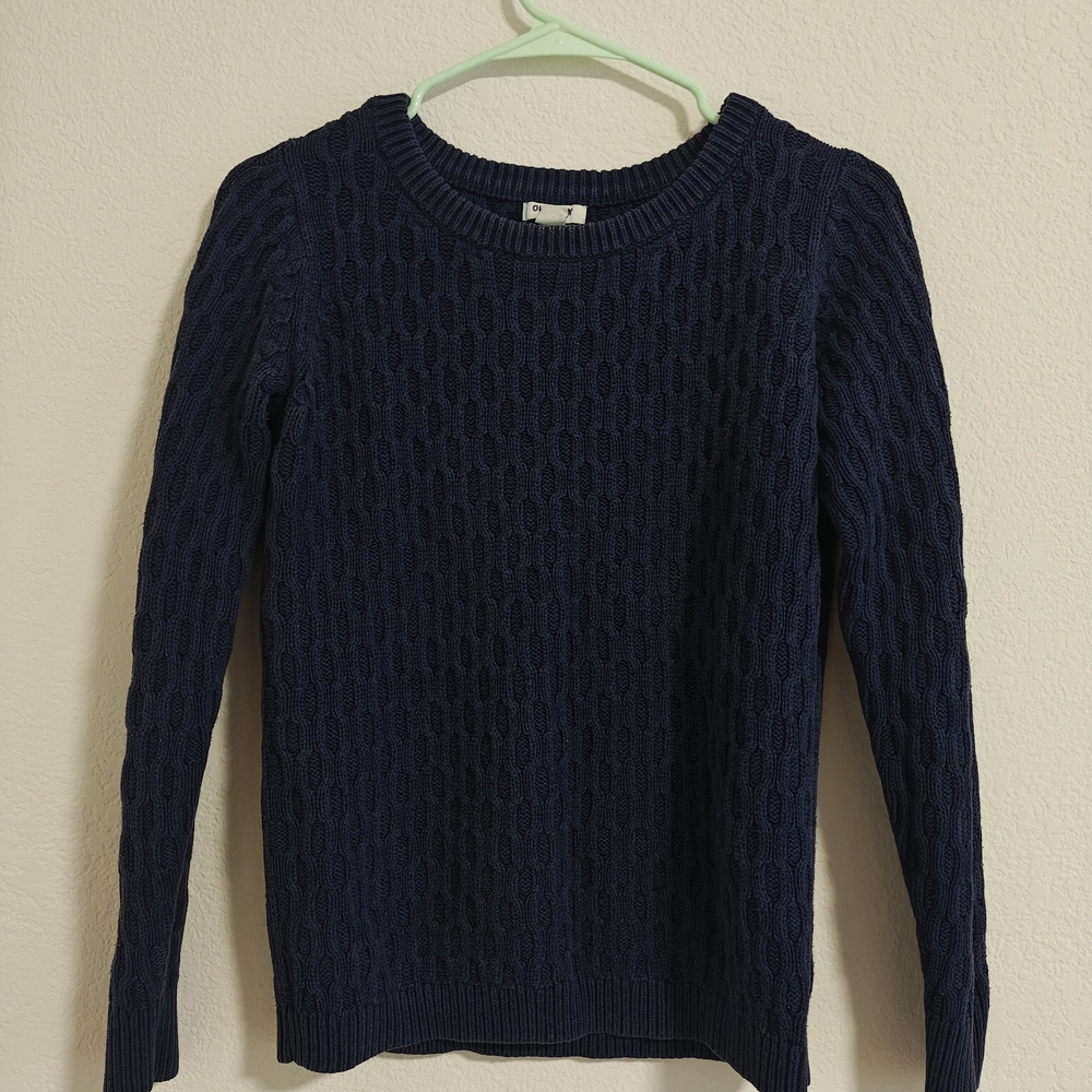 Navy Cable Knit Women's Sweater